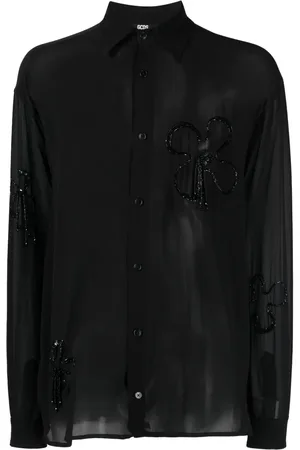GCDS Camisa con detalle de cuentas