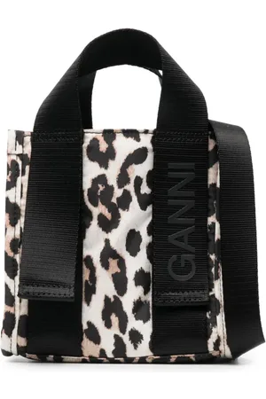 Ganni Tote con estampado de leopardo
