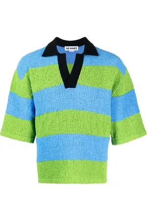 SUNNEI Playera tipo polo tejida con motivo de rayas