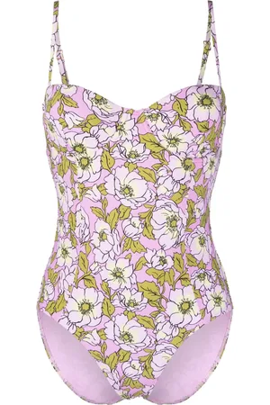 Tory Burch Traje de baño con estampado floral y aberturas