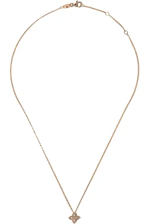 Roberto Coin Collar Princess Flower en oro rosa de 18kt con colgante de diamantes