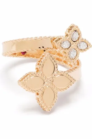 Roberto Coin Anillo Princess Flower en oro amarillo de 18kt con diamante