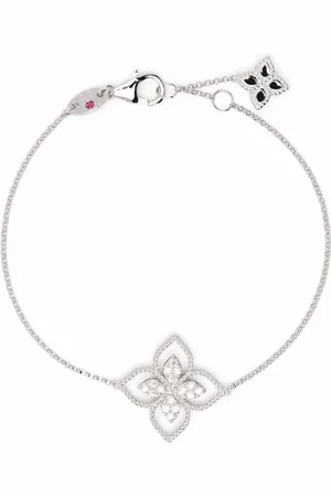 Roberto Coin Pulsera Princess Flower Dubai en oro blanco de 18kt con diamante