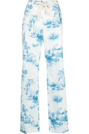 RED Valentino Pantalones acampanados con palmeras estampadas