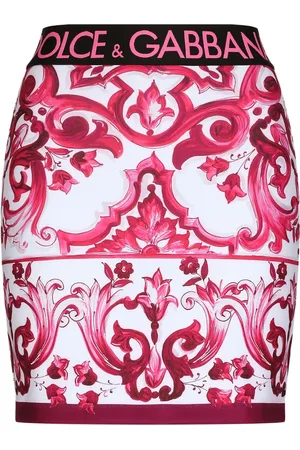 Dolce & Gabbana Falda plisada con estampado Mayólica