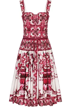 Dolce & Gabbana Mujer Estampados - Vestido con estampado Mayólica