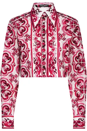 Dolce & Gabbana Camisa corta con estampado Mayólica