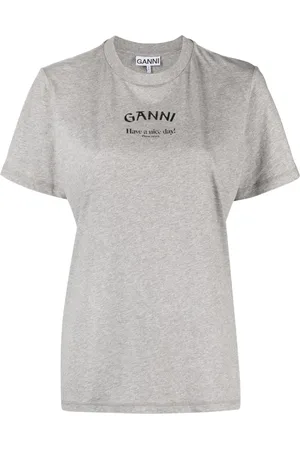 Ganni Playera con logo estampado