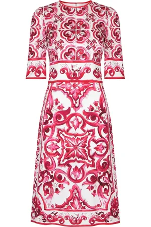 Dolce & Gabbana Vestido midi con estampado Mayólica