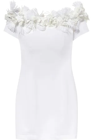 Puccini Vestido corto con hombros descubiertos y aplique floral