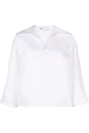 Tory Burch Camisa de seda con cuello italiano