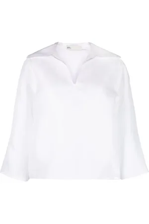 Tory Burch Camisa de seda con cuello italiano