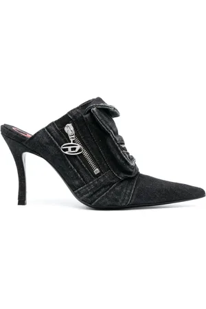 Diesel Mules de mezclilla D-venus Pocket con tacón de 100mm