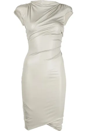 Rick Owens Vestido corto manga corta con detalle de nudo
