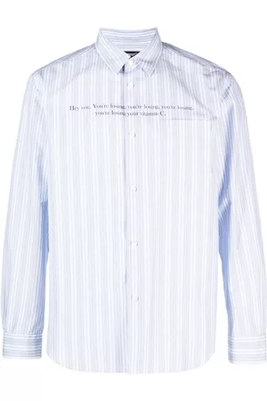 UNDERCOVER Camisa con eslogan estampado y motivo de rayas