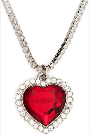 Vetements Collar con detalles de cristal y dije de corazón