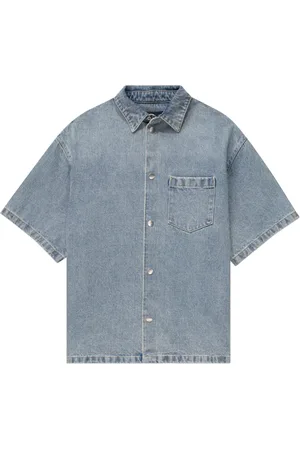 Purple Brand Sobrecamisa de mezclilla manga corta