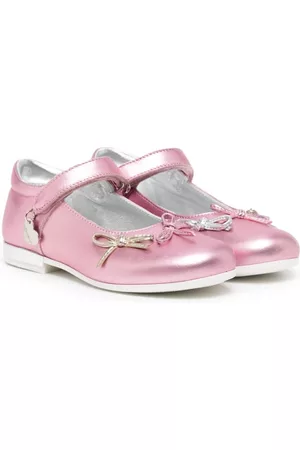 MONNALISA Niña y chica adolescente Flats - Bow-detail leather ballerina shoes
