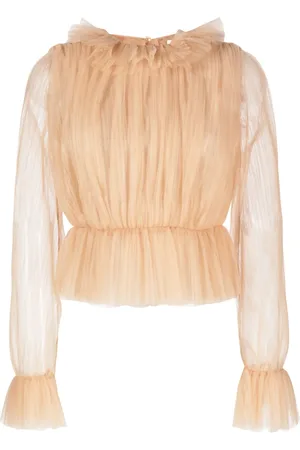 Khaite Blusa de tul manga larga con logo