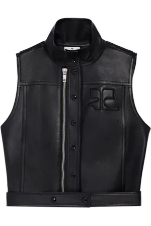 Courrèges Chaleco con logo en relieve y cierre
