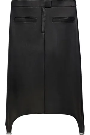 Courrèges Falda midi con detalle de tirantes