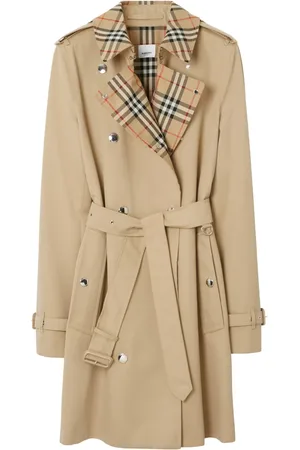Burberry Gabardina corta con ribete Vintage Check