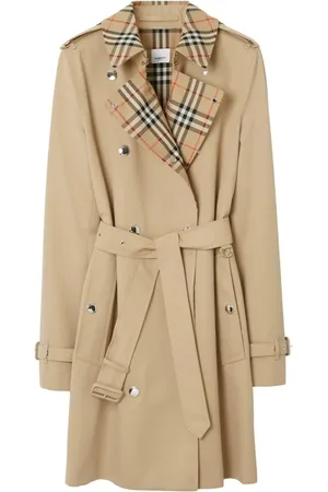 Burberry Gabardina corta con ribete Vintage Check