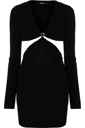 Dsquared2 Vestido corto con aberturas y aplique del logo