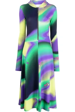 Natasha Zinko Vestido estilo hoodie con efecto degradado
