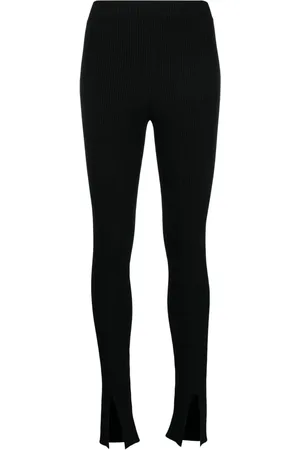 AERON Leggins de canalé con abertura en la parte delantera