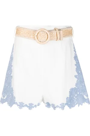 ZIMMERMANN Shorts bordados con cinturón