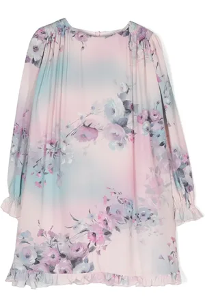 Simonetta Vestido con estampado floral y volantes