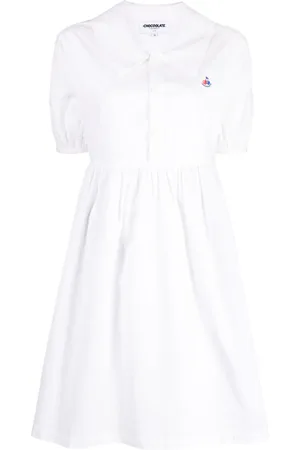 Chocoolate Vestido estilo playera tipo polo con mangas farol