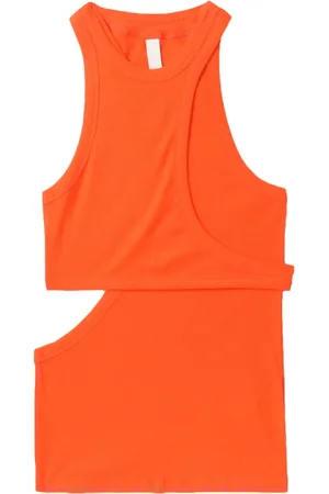 DION LEE Top tejido de canalé a capas