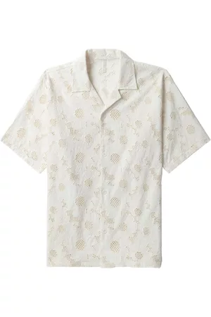 Sunflower Hombre Manga corta - Floral-embroidery short-sleeve shirt