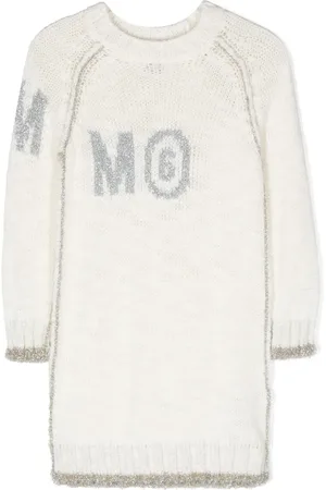 Maison Margiela Vestido manga larga con logo estampado