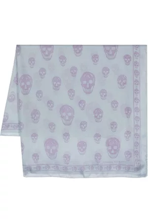 Alexander McQueen Mascada de seda con motivo Skull
