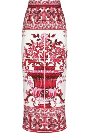 Dolce & Gabbana Falda lápiz con estampado Mayólica