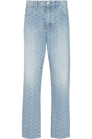 Balmain Jeans rectos con monograma en jacquard