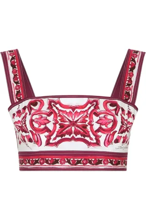 Dolce & Gabbana Top corto con estampado Mayólica