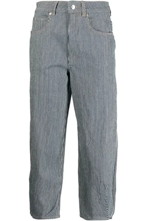 Izzue Jeans capri con parche del logo y rayas estampadas