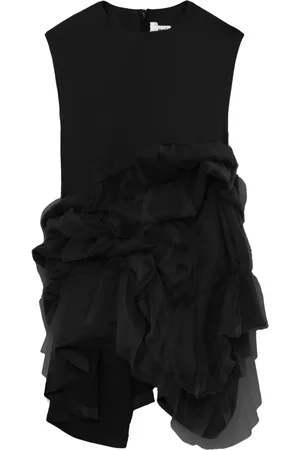 NOIR KEI NINOMIYA Top fruncido con panel de tul