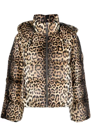 Roberto Cavalli Chamarra capitonada con estampado de leopardo