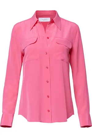 Equipment Camisa de seda con bolsillos y solapa