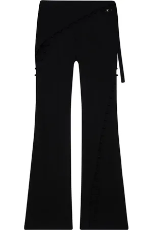 Courrèges Pantalones de seda acampanados con aberturas