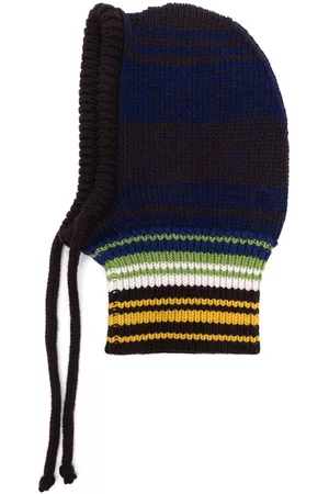 Marni Hombre Sombreros - Striped ribbed-knit balaclava