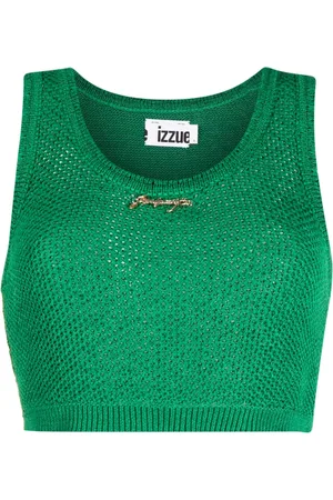 Izzue Top tejido con placa del logo