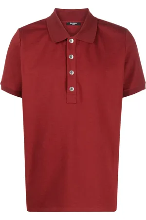 Balmain Playera tipo polo de piqué manga corta