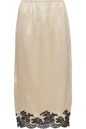 Prada Falda midi con ribete de encaje