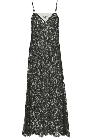 Prada Vestido midi con detalle de encaje